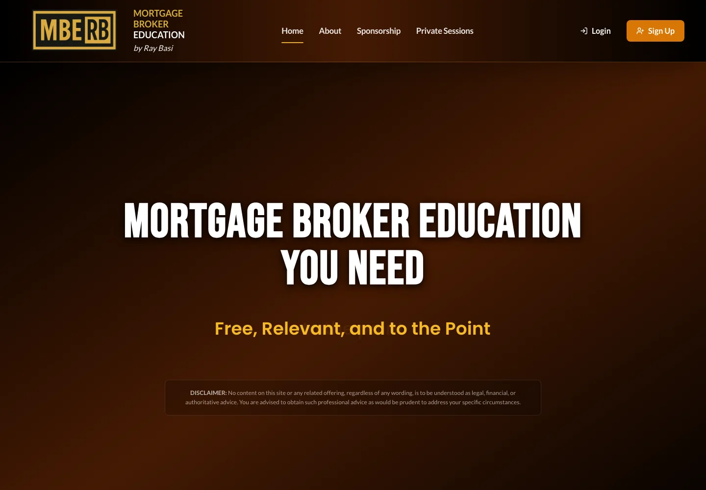 The live mberb mortgage-broker education homepage